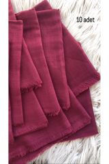 Flamlı 10'lu Paket Dağıtmalık Pamuklu Yazma Eşarp 100x100cm 10x