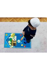 Çocuk Seccadesi / Keçe Seccade / Çocuk Namazlık / Makinada Yıkanabilir Mavi Seccade / Sevimli Namaz