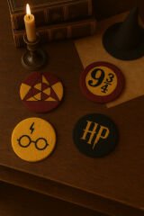 Harry Potter Evreni Punch Bardak Altlığı – El Yapımı Koleksiyon 4’lü Set