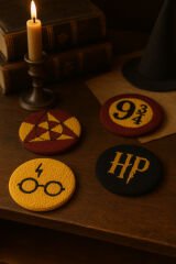 Harry Potter Evreni Punch Bardak Altlığı – El Yapımı Koleksiyon 4’lü Set