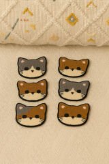 El Yapımı Punch Kedi Bardak Altlığı – 6’lı Sevimli Set
