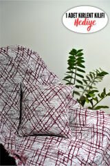 %100 Pamuklu Lüks Kaymaz Koltuk Örtüsü | Çok Amaçlı Örtü | 1 Adet 40x40 Cm Kırlent Kılıfı