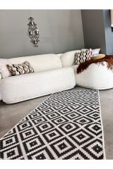 1. Kalite Pamuklu Baskılı Kaymaz Taban Dekoratif Kilim | Modern Desenli Pamuklu Dokuma