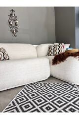 1. Kalite Pamuklu Baskılı Kaymaz Taban Dekoratif Kilim | Modern Desenli Pamuklu Dokuma