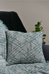 %100 Pamuklu Lüks Kaymaz Koltuk Örtüsü | Çok Amaçlı Örtü | 2 Adet 40x40 Cm Kırlent Kılıfı