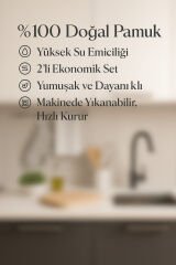 Desenli 2'li Kurulama Bezi , Pamuklu Kurulama Bezi Yeşil