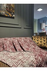 Ikili Set Dokuma Koltuk Örtüsü Seti 170x220cm Bordo