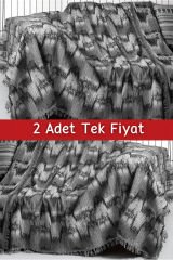 İkili Set Dokuma Koltuk Örtüsü Seti 170x220cm Siyah