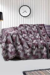 İkili Set Dokuma Koltuk Örtüsü Seti 170x220cm Bordo