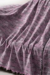 İkili Set Dokuma Koltuk Örtüsü Seti 170x220cm Pembe