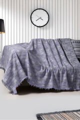 İkili Set Dokuma Koltuk Örtüsü Seti 170x220cm Mor