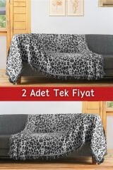Ikili Set Dokuma Koltuk Örtüsü Seti 170x220cm Siyah