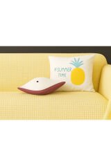 Pamuklu Dokulu Koltuk Şalı 170x300 cm Battal Boy – Saçaklı TV Battaniyesi & Dekoratif Koltuk Örtüsü Limon