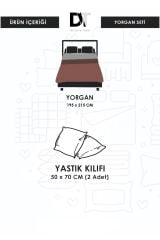 Çift Kişilik Welsoft Kare Desenli Gri/Antrasit Yorgan Seti Battaniye - Yorgan ve Yastık Kılıflı Pembe