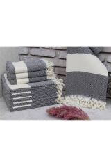 %100 Doğal Pamuk Elmas Peştemal Banyo Havlusu Türk Havlusu Hamam Plaj Havlusu Siyah