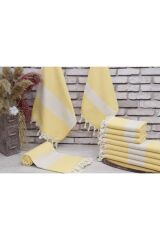 %100 Doğal Pamuk Elmas Peştemal Banyo Havlusu Türk Havlusu Hamam Plaj Havlusu Açık Sarı