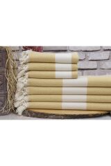 %100 Doğal Pamuk Elmas Peştemal Banyo Havlusu Türk Havlusu Hamam Plaj Havlusu Sarı