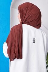 Kahve Moda Blue Piliseli Pratik Hazır Şal Kahve