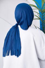 Kahve Moda Blue Piliseli Pratik Hazır Şal Laci̇vert