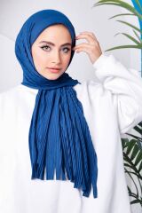 Kahve Moda Blue Piliseli Pratik Hazır Şal Laci̇vert