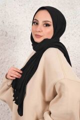 Kahve Moda Blue Piliseli Pratik Hazır Şal Si̇yah