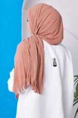 Kahve Moda Blue Piliseli Pratik Hazır Şal Camel