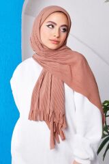 Kahve Moda Blue Piliseli Pratik Hazır Şal Camel