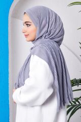 Kahve Moda Blue Piliseli Pratik Hazır Şal Gri̇
