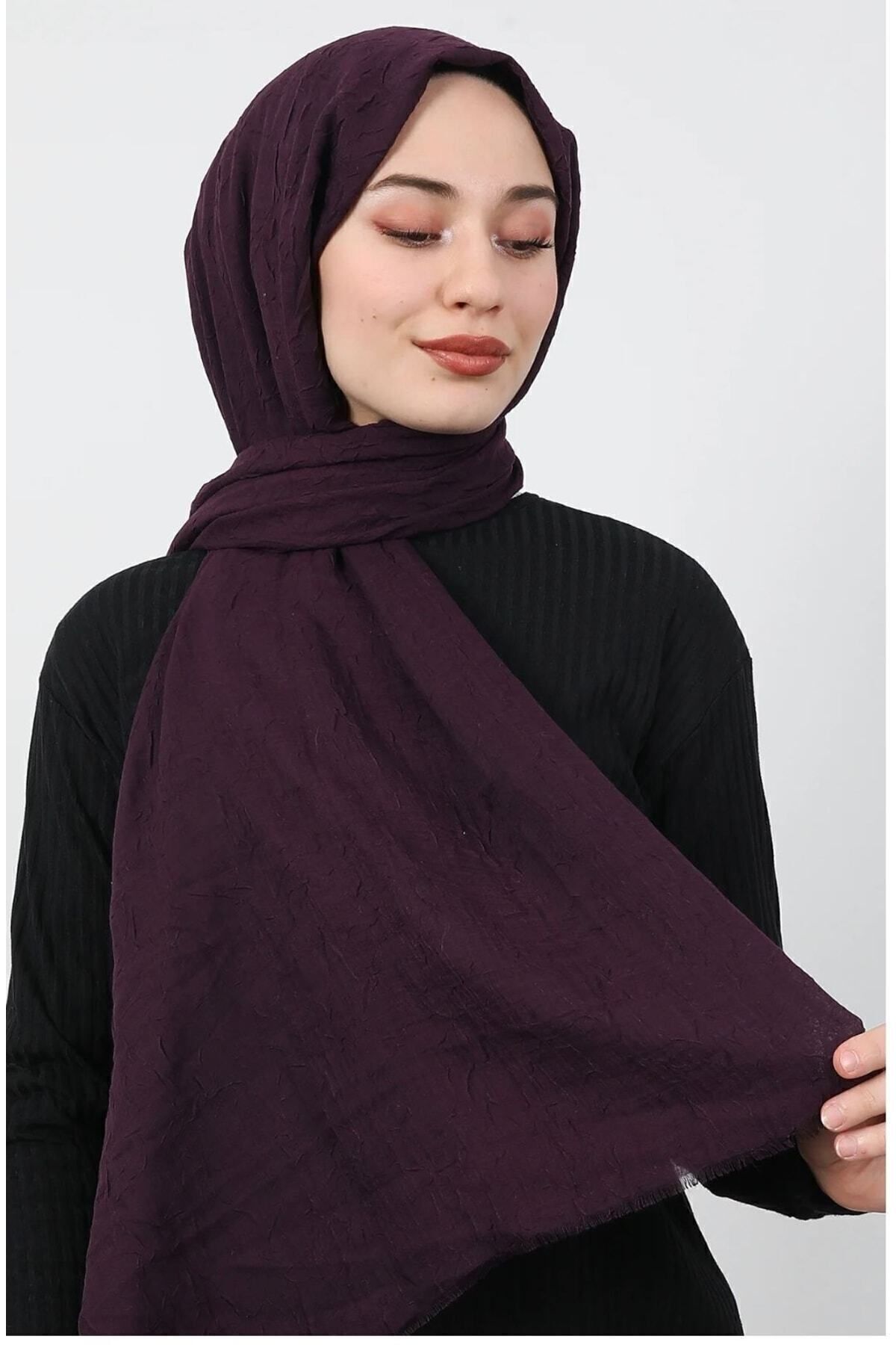Bambu Kraş Şal Modeli Mor - 75 X 185