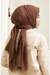 Bambu Kraş Şal Modeli Kahverengi - 75 X 185