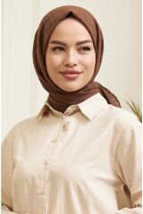 Bambu Kraş Şal Modeli Kahverengi - 75 X 185
