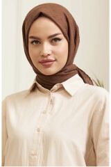 Bambu Kraş Şal Modeli Kahverengi - 75 X 185