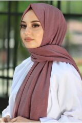 Bambu Kraş Şal Modeli Gül Kurusu - 75 X 185