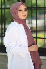 Bambu Kraş Şal Modeli Gül Kurusu - 75 X 185