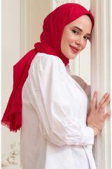 Bambu Kraş Şal Modeli Kırmızı - 75 X 185
