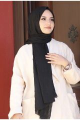 Bambu Kraş Şal Modeli Siyahh - 75 X 185