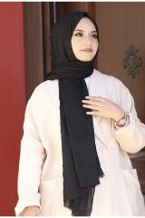 Bambu Kraş Şal Modeli Siyahh - 75 X 185