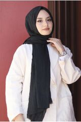 Bambu Kraş Şal Modeli Siyahh - 75 X 185