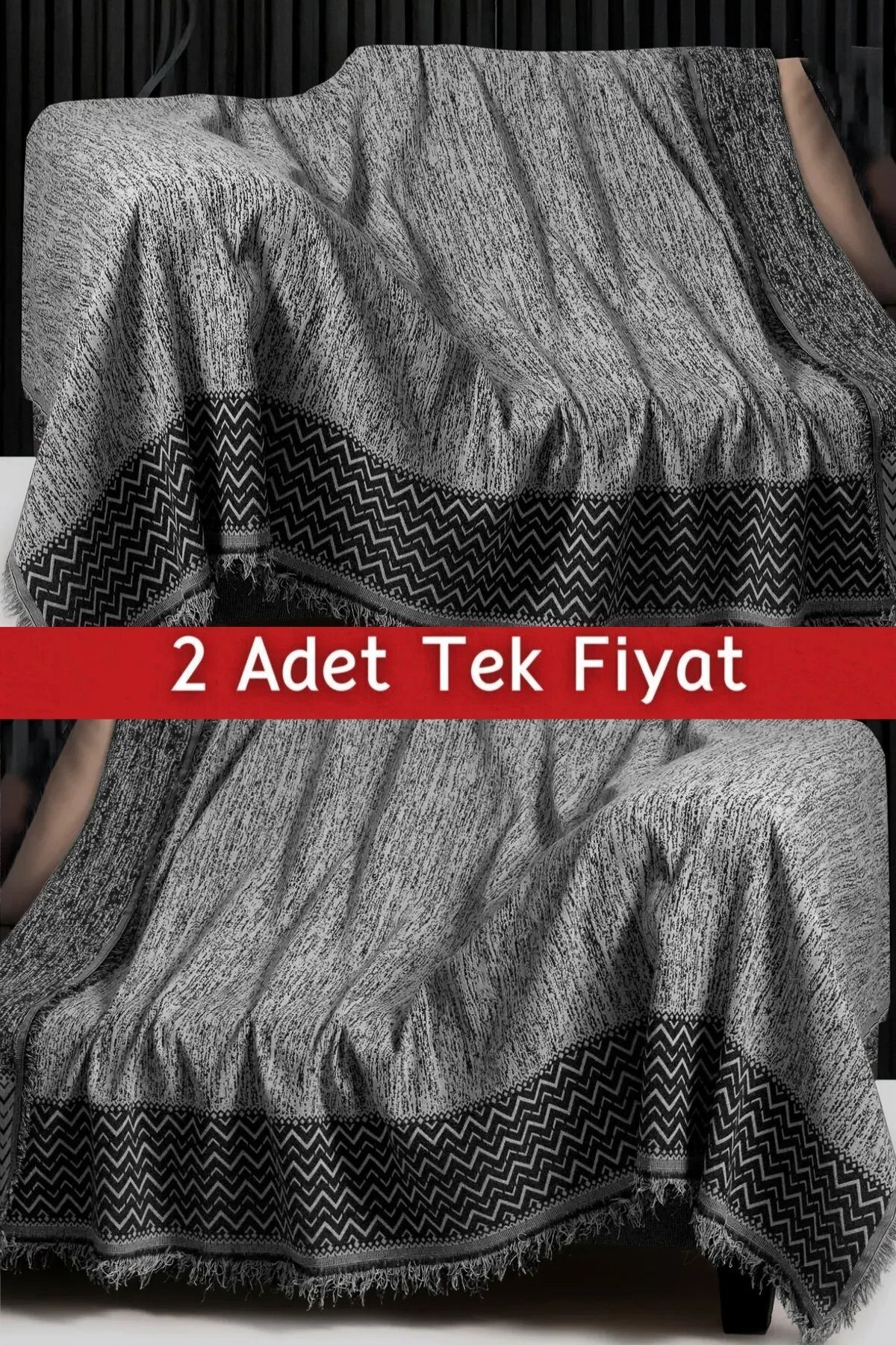 Dokuma Koltuk Örtüsü Seti 2 Adet Koltuk Örtüsü Tek Fiyat” (170 x 220) Siyah