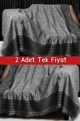 Dokuma Koltuk Örtüsü Seti 2 Adet Koltuk Örtüsü Tek Fiyat” (170 x 220) Siyah