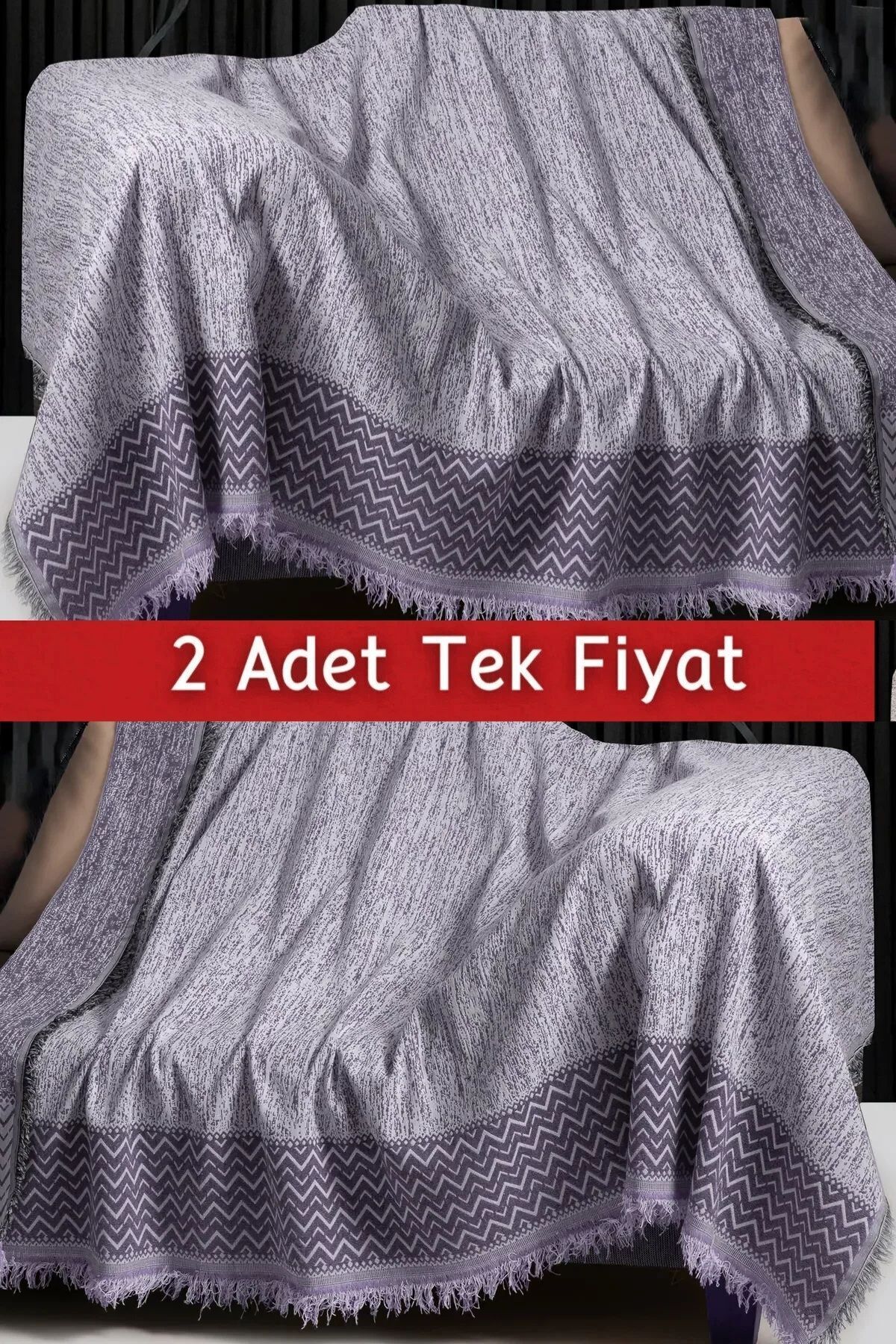 Dokuma Koltuk Örtüsü Seti 2 Adet Koltuk Örtüsü Tek Fiyat” (170 x 220) Mor