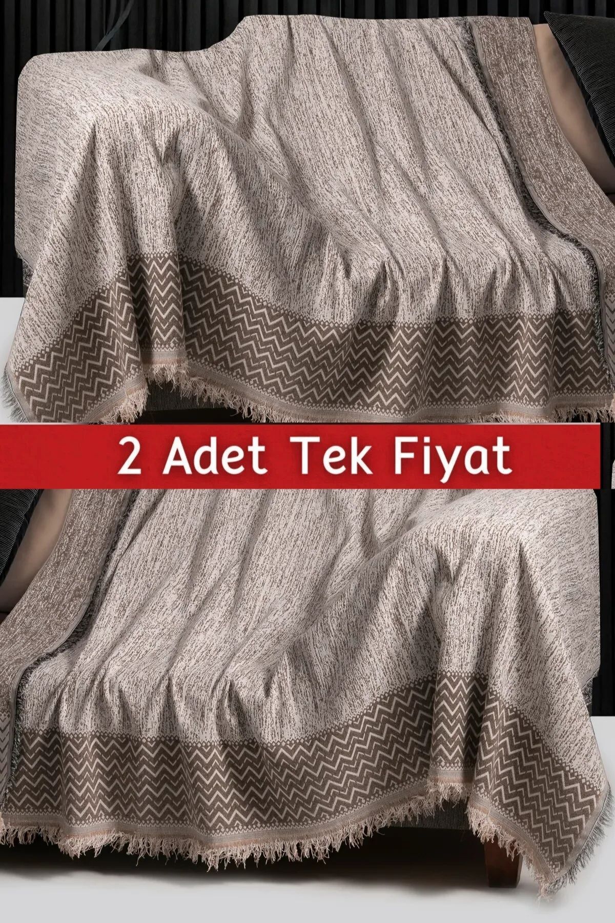 Dokuma Koltuk Örtüsü Seti 2 Adet Koltuk Örtüsü Tek Fiyat” (170 x 220) Bej