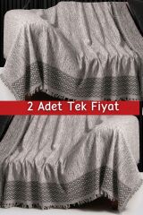 Dokuma Koltuk Örtüsü Seti 2 Adet Koltuk Örtüsü Tek Fiyat” (170 x 220) Gri