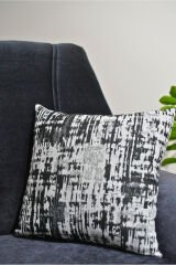 %100 Pamuklu Lüks Kaymaz Koltuk Örtüsü | Çok Amaçlı Örtü | 2 Adet 40x40 Cm Kırlent Kılıfı Siyah