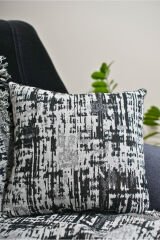 %100 Pamuklu Lüks Kaymaz Koltuk Örtüsü | Çok Amaçlı Örtü | 2 Adet 40x40 Cm Kırlent Kılıfı Siyah