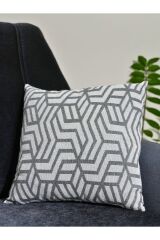 %100 Pamuklu Lüks Kaymaz Koltuk Örtüsü | Çok Amaçlı Örtü | 1 Adet 40x40 Cm Kırlent Kılıfı 888Gri
