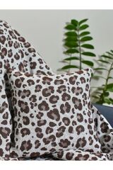 %100 Pamuklu Lüks Kaymaz Koltuk Örtüsü | Çok Amaçlı Örtü | 1 Adet 40x40 Cm Kırlent Kılıfı Yumurtakızıl