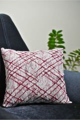 %100 Pamuklu Lüks Kaymaz Koltuk Örtüsü | Çok Amaçlı Örtü | 2 Adet 40x40 Cm Kırlent Kılıfı Bordoçapraz