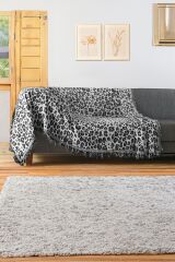 %100 Pamuklu Lüks Kaymaz Koltuk Örtüsü | Koltuk Şalı | Çok Amaçlı Örtü Siyah