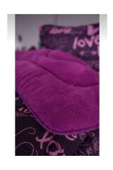 Çift Kişilik Çift Taraflı Peluş Welsoft Yorgan Ve 2 Yastık Kılıfı Pofuduk Yumuşak Yorgan 195x215 Cm Pembe